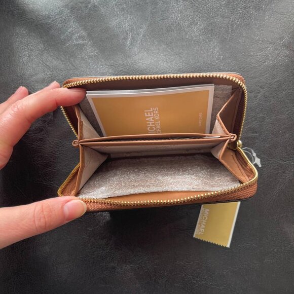 NWT Michael Kors Jet Set Small Leather Wallet Card Case Snake Pattern - Picture 8 of 11